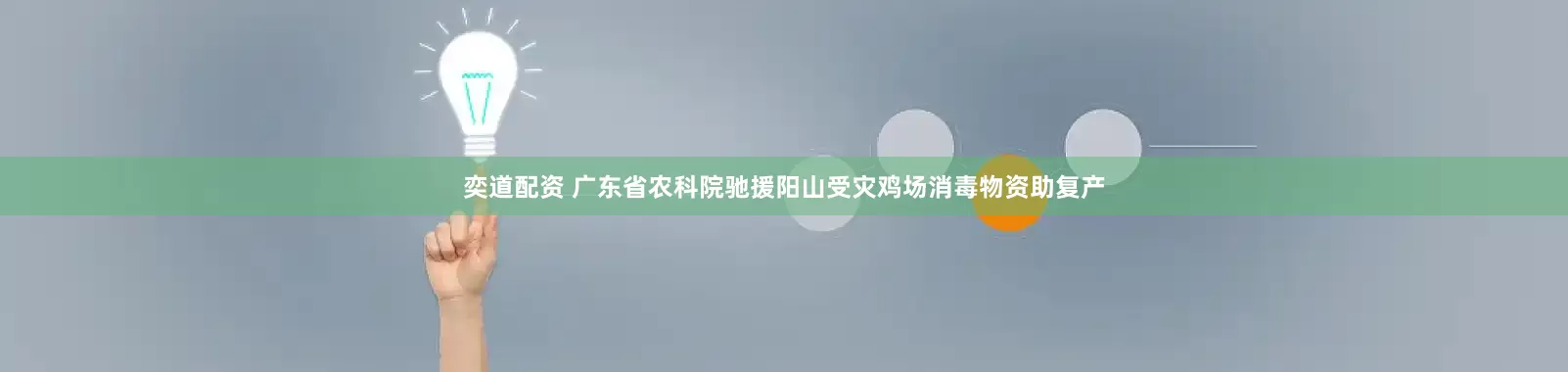 奕道配资 广东省农科院驰援阳山受灾鸡场消毒物资助复产